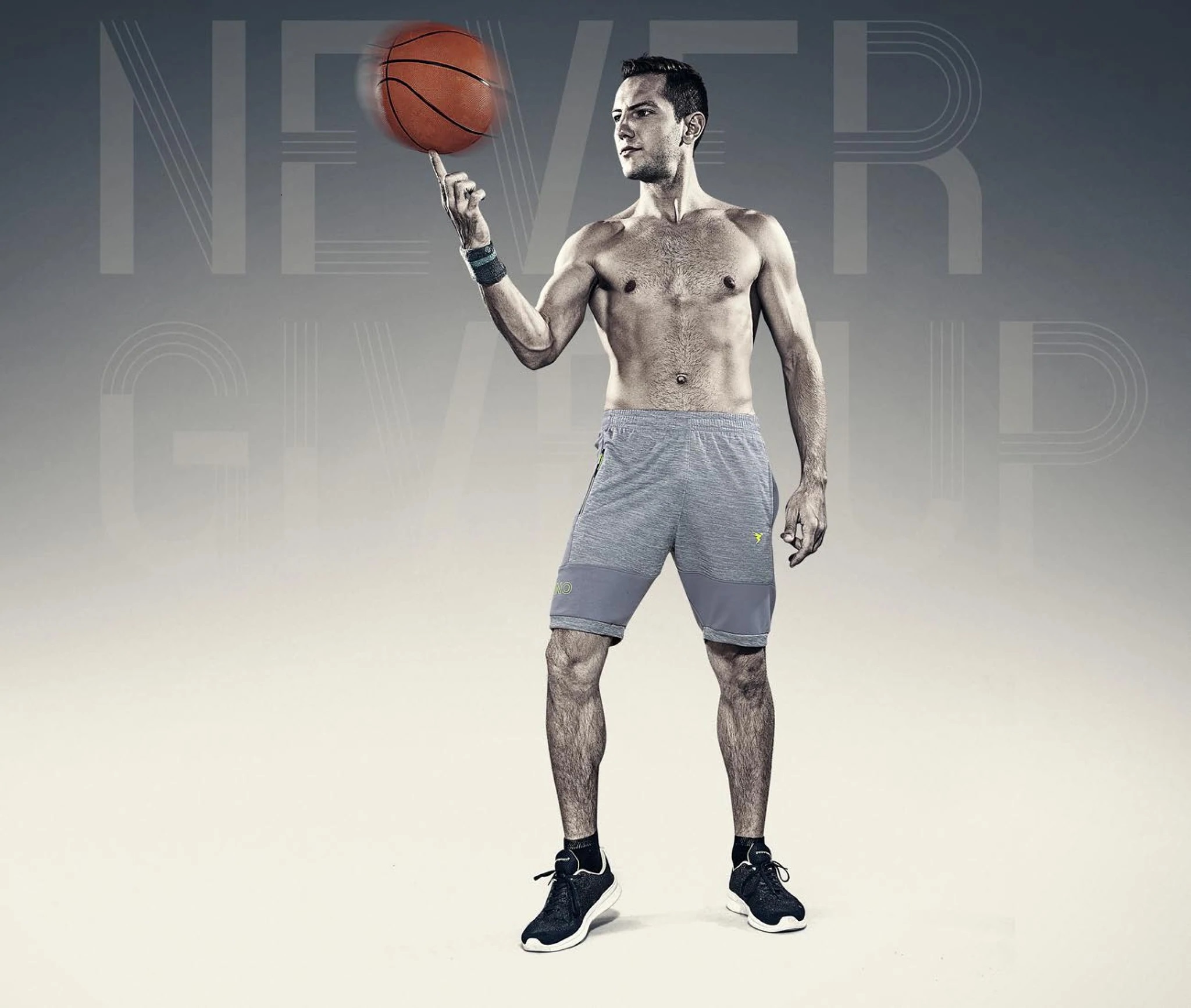 Technosport Dry Fit Shorts White Gray (P-434)