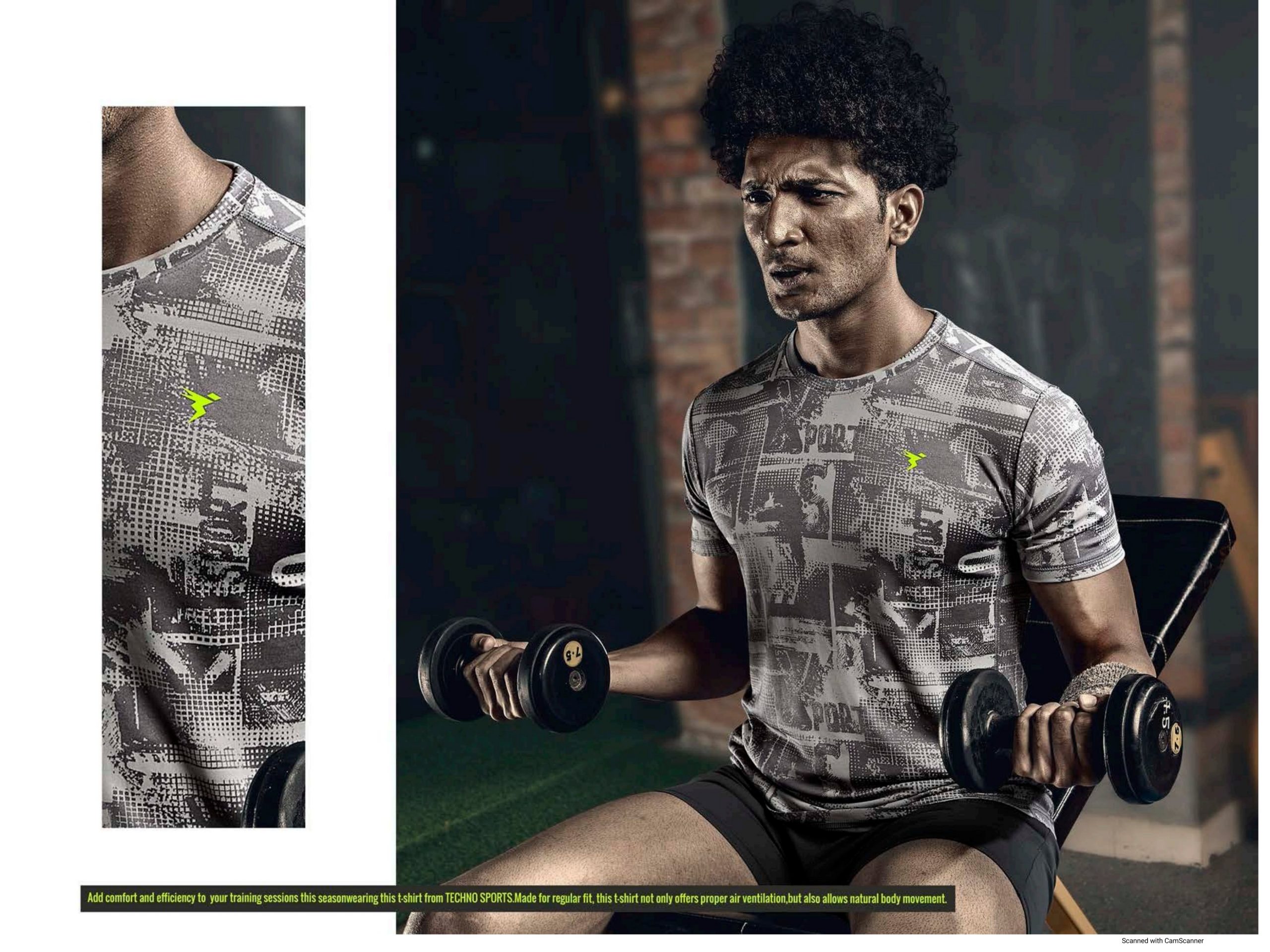 Technosport Round-Neck T-Shirt Ash Grey (OR-60)