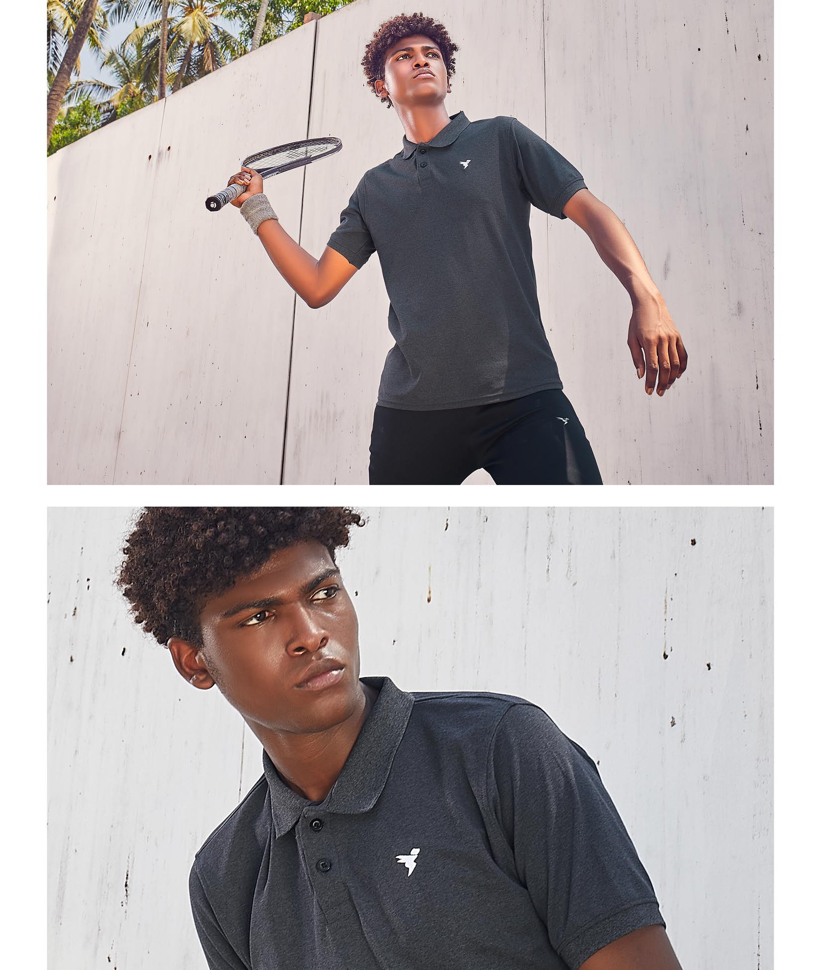 Technosport Anchor Grey Dri Fit Polo T-Shirt (OR-11)