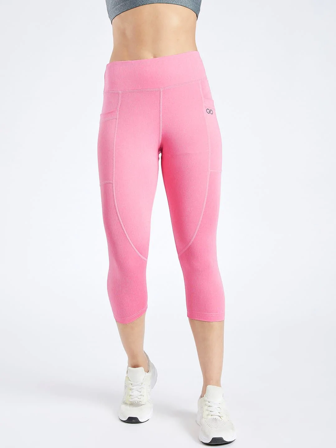 Creez Extra Premium Maxtreme Pink Pocket Capri Leggings (CT-436)