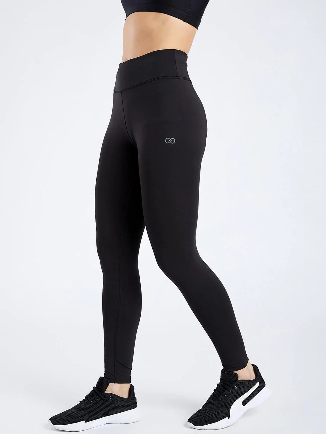 Creez Premium Essential Active Black Full Length Leggings (CT-064-BLK) - Image 3