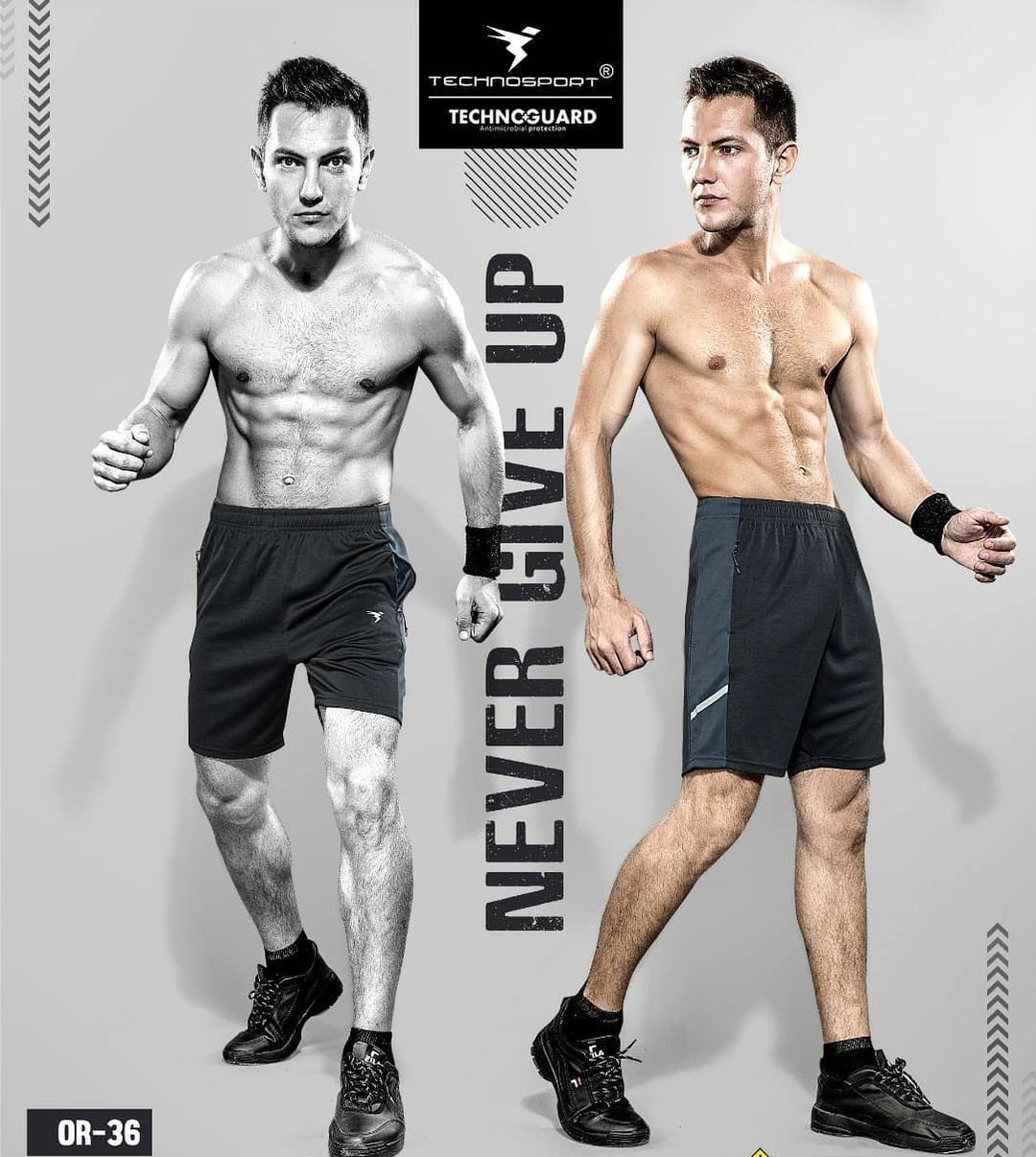 Technosport Dry Fit Melange Shorts Shark Black (OR-36)