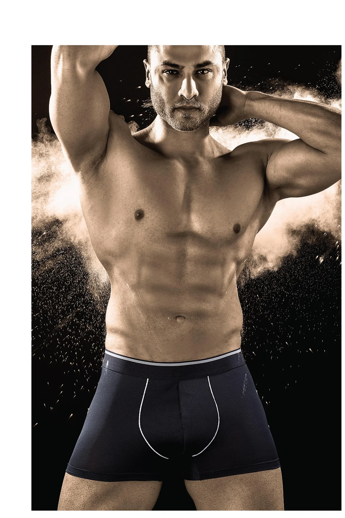 Technosport Anti Bacterial Innerwear Trunks Black Grey (OR-53)