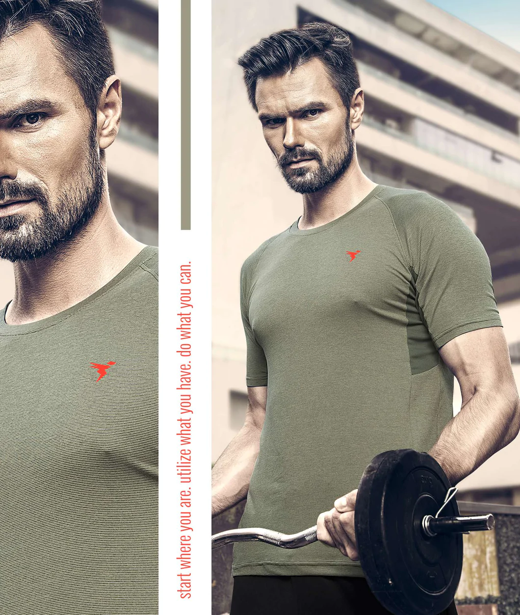 Technosport Round Neck Stretchable T-Shirt Green (P-485)