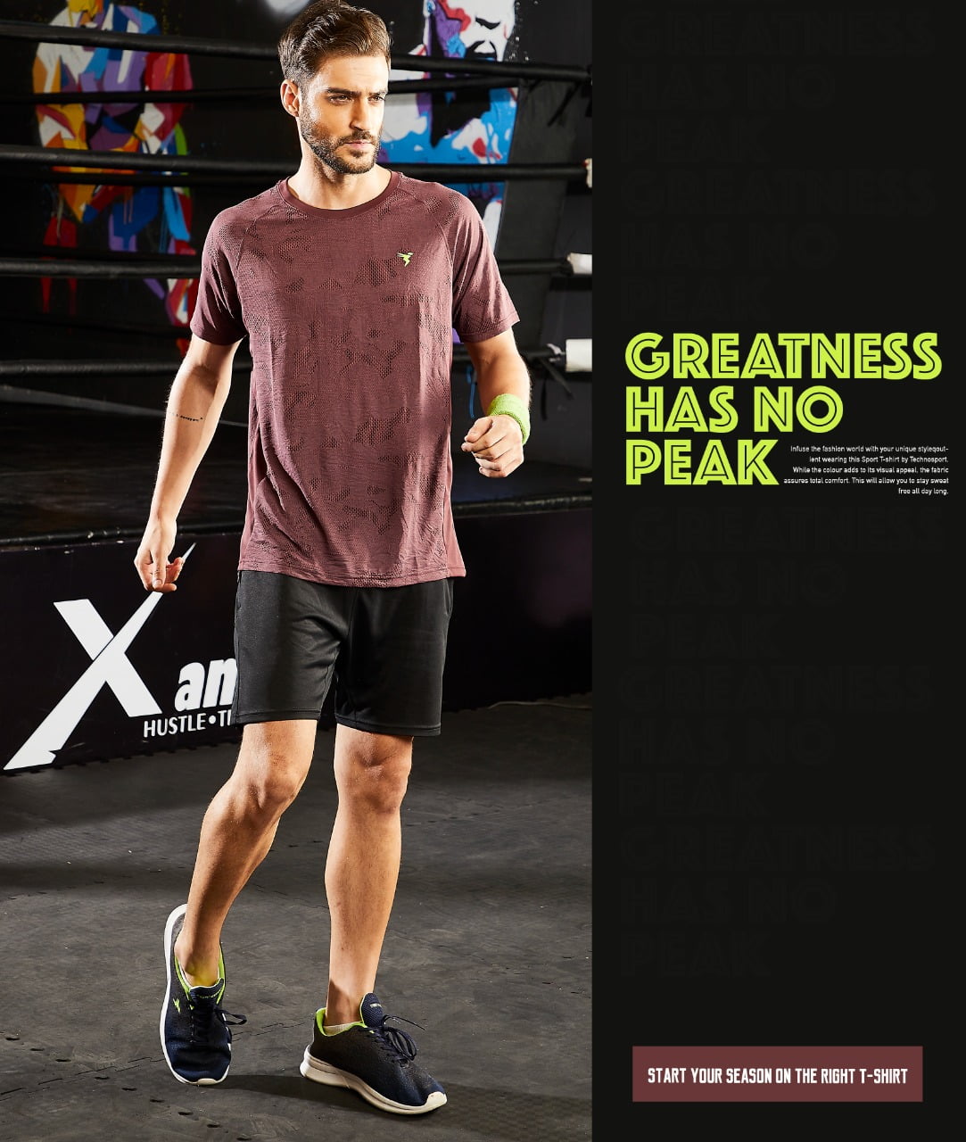 Technosport Round Neck T-Shirt Fluid Maroon (OR-50) - Image 3