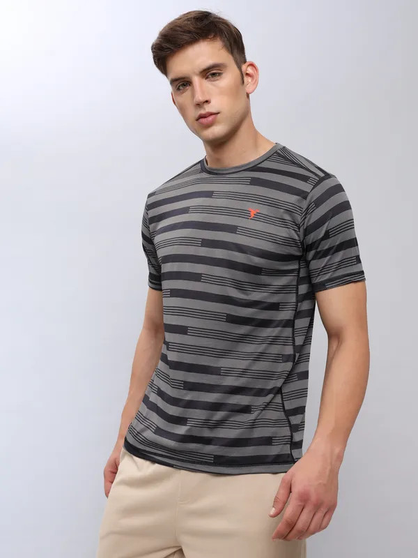 Technosport Half Sleeve Round Neck T-Shirt Black (OR-60)
