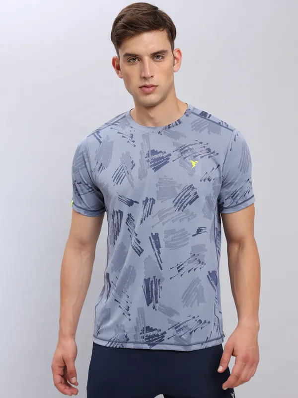 Technosport Half Sleeve Round Neck T-Shirt Indigo Blue (OR-60)
