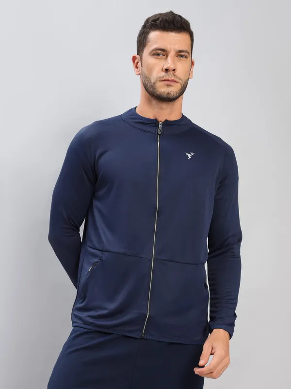 Technosport Solid Colour Sports Jacket Navy Blue (OR-57)