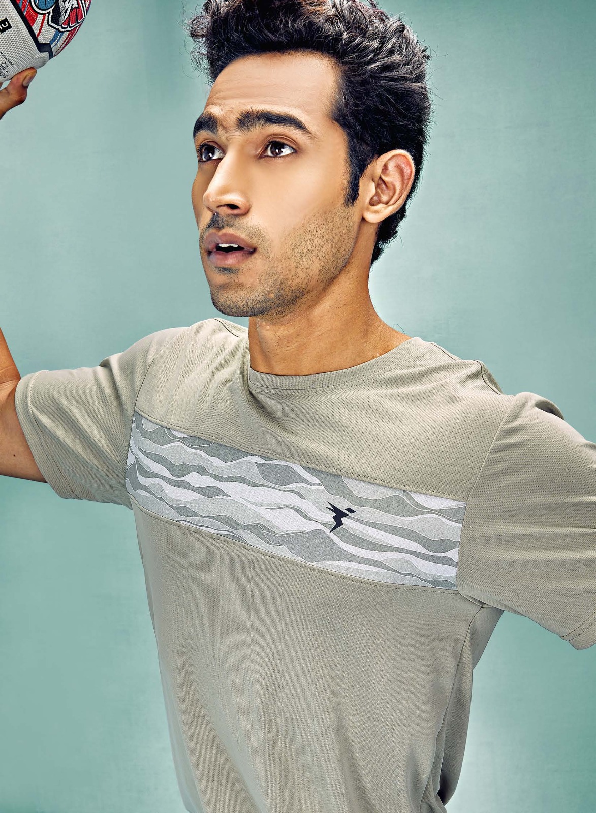Technosport Crew Neck Half Sleeve Olive Green