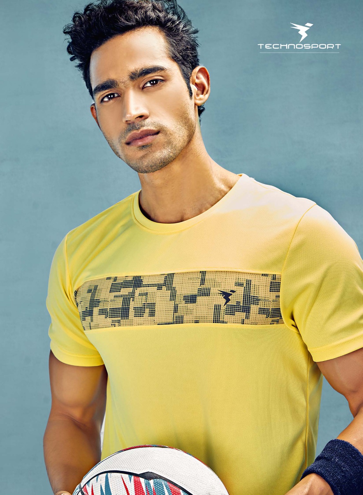 Technosport Crew Neck Half Sleeve Yellow