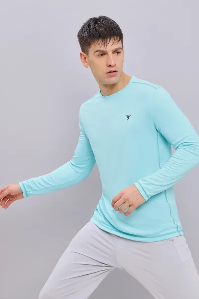 Technosport Full Sleeve Round Neck T shirt Sky Blue (OR-47)