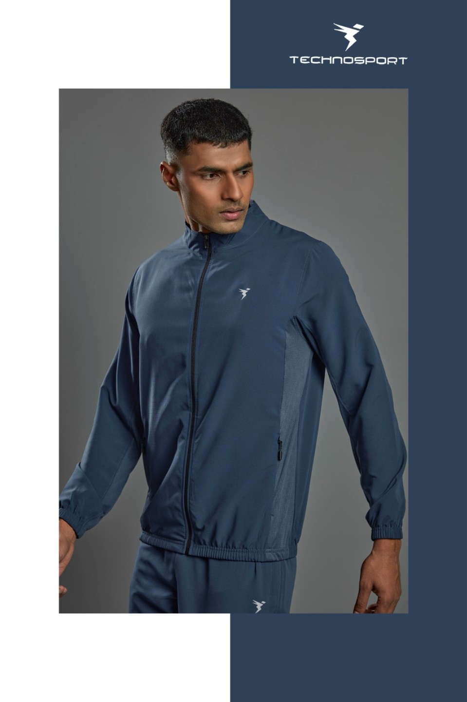 Technosport Solid Colour Sports Jacket Indigo Blue