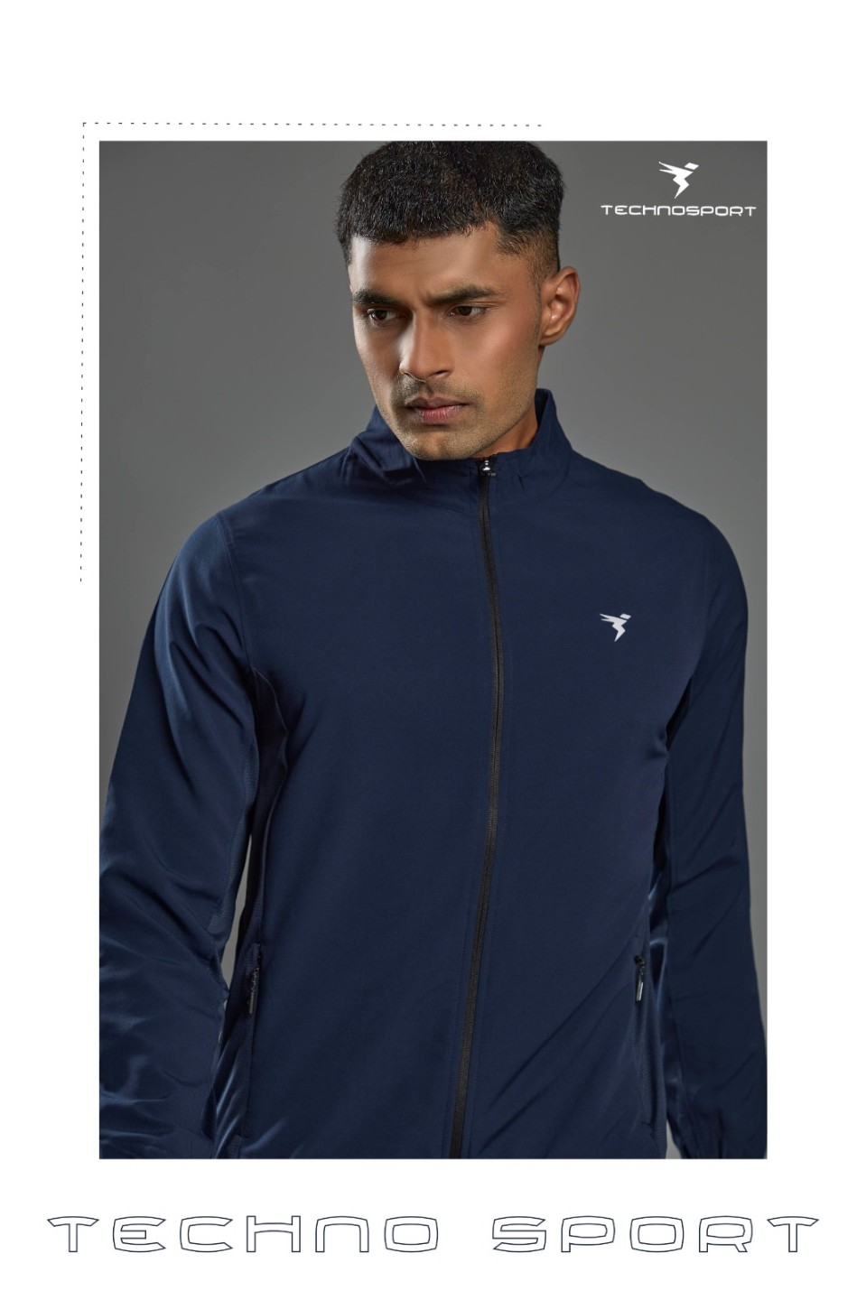 Technosport Solid Colour Sports Jacket Navy Blue