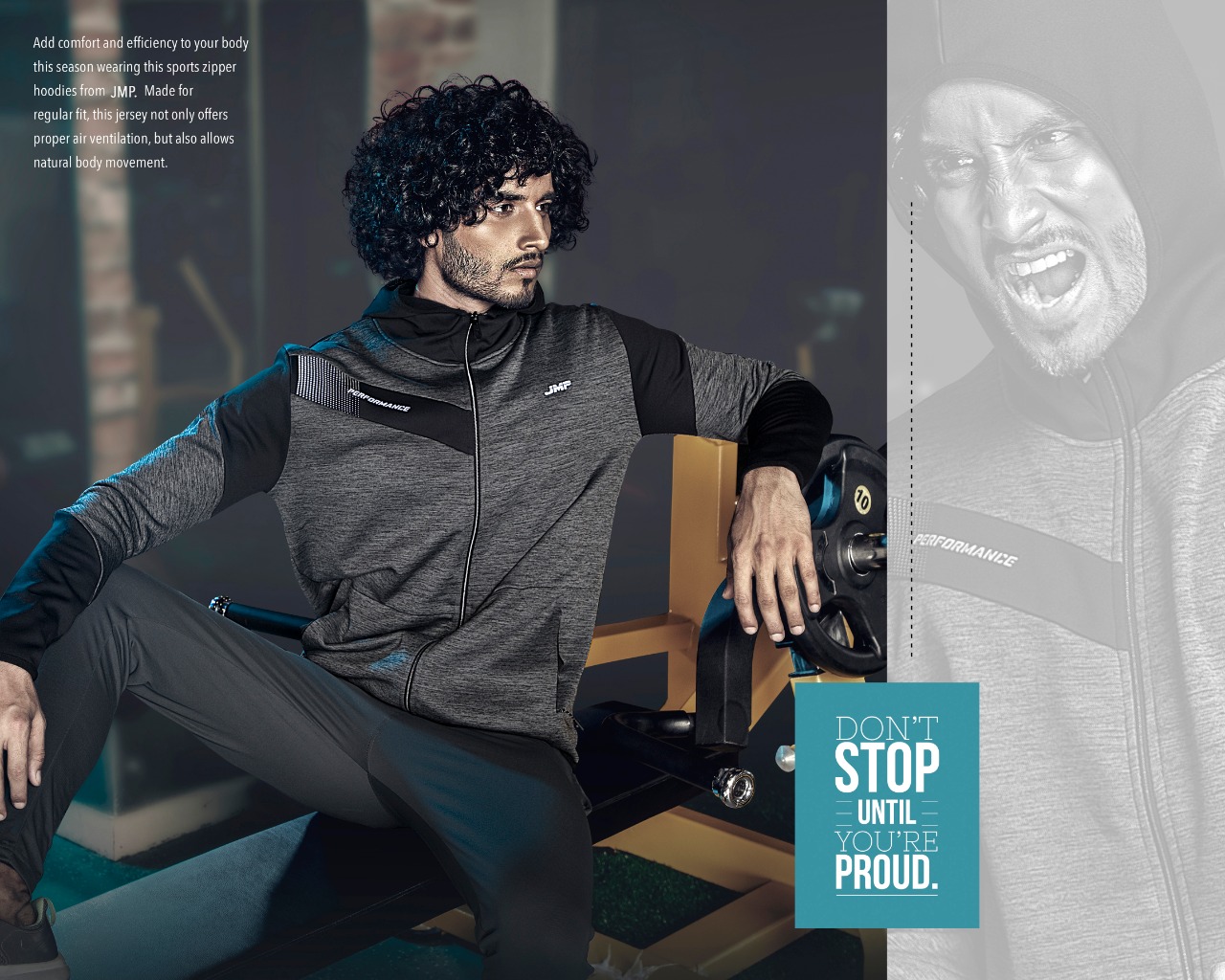 JMP Technosport Full Sleeve Dri-Fit Hoodie Jacket Dark Gray (JL-67)