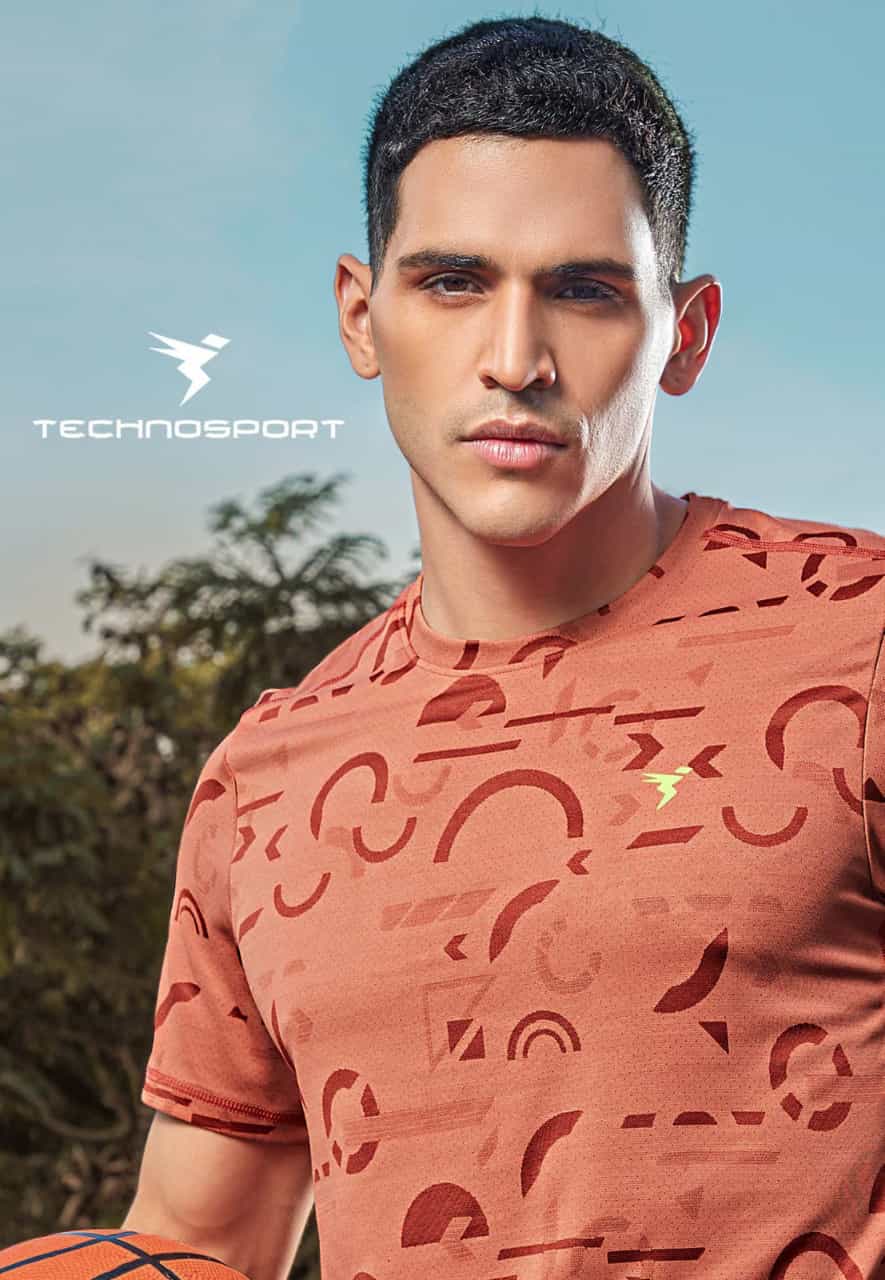 Technosport Half Sleeve Round Neck T-Shirt Rust Red (OR-60)