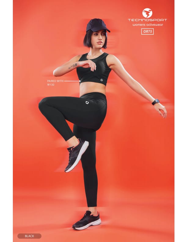TechnoSport Women's Tights with Pocket Black (OR-75) - Image 8