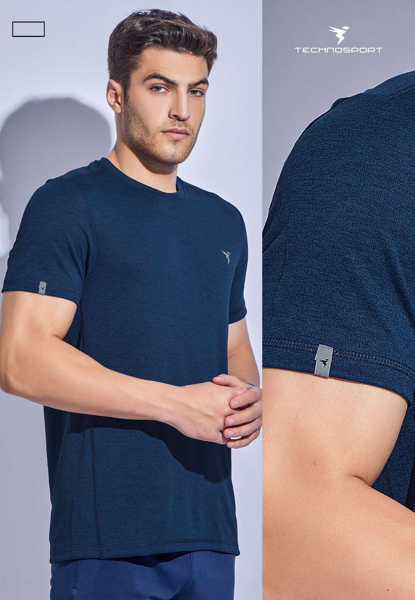 Technosport Crew Neck Half Sleeve Navy Blue (OR-40)