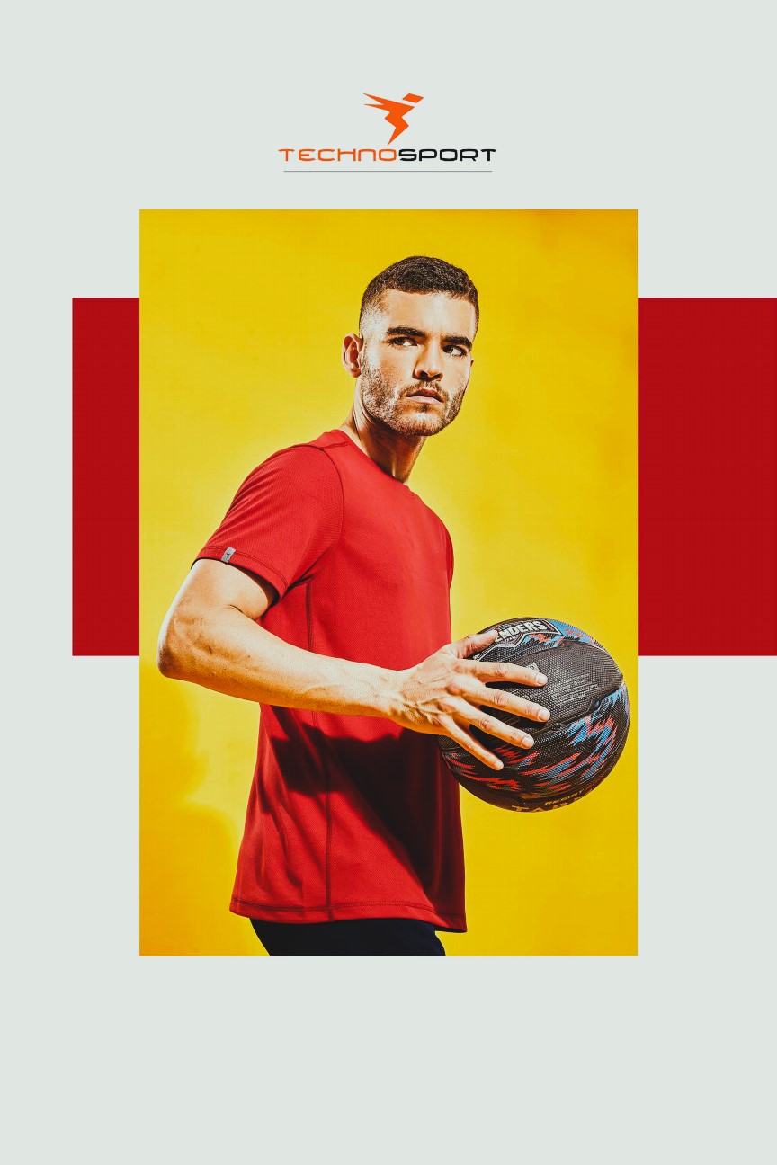 Technosport Round Neck Half Sleeve Dry Fit T Shirt OR-35 (Red)