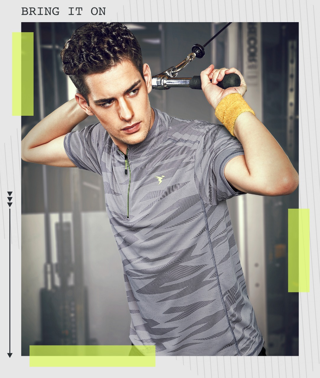 Technosport Half hand Zipper T-Shirt Light Gray (P-459)