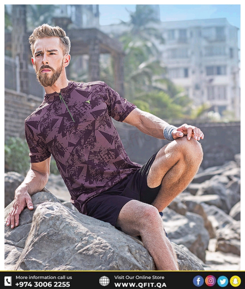 Technosport Half hand Zipper T-Shirt Light Maroon New (P-459)