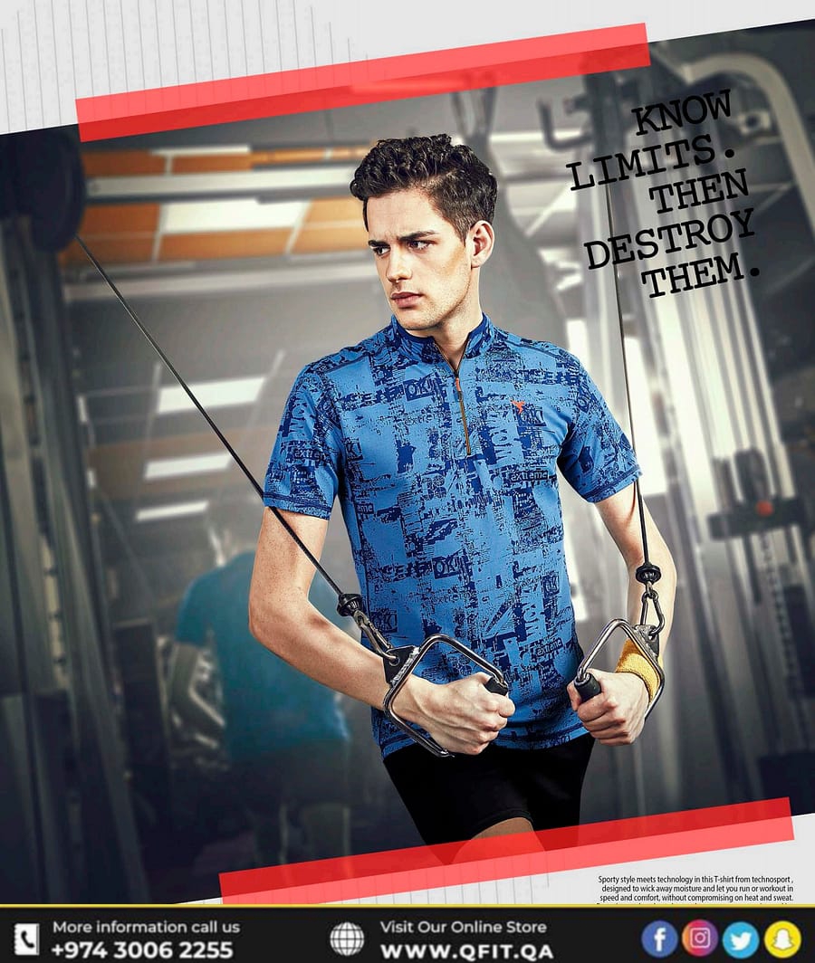 Technosport Half hand Zipper T-Shirt Navy Blue (P-459)